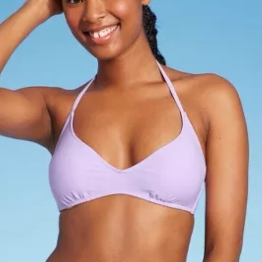 Purple target swimsuit top